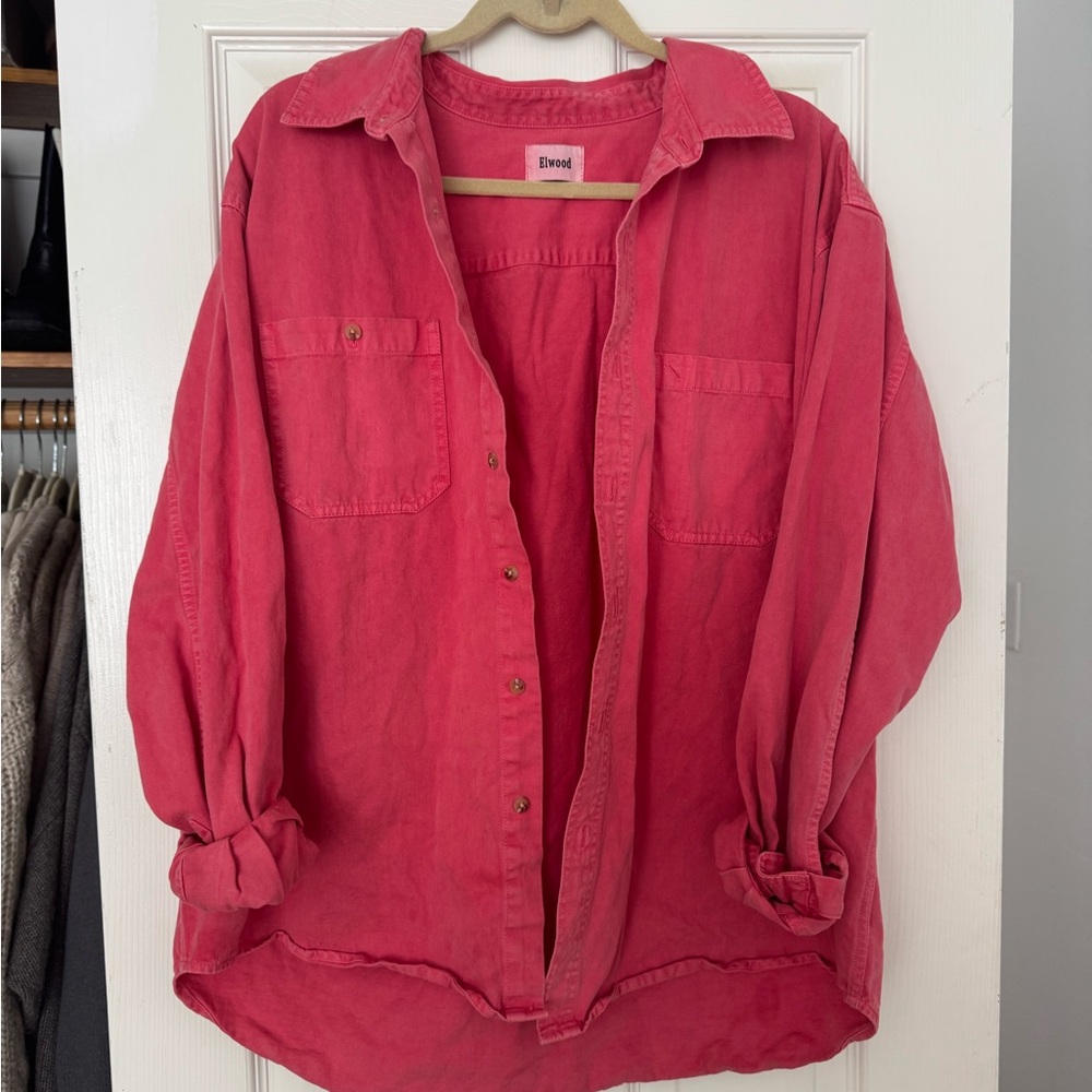 Elwood Vintage Washed Red Button-Up Shirt